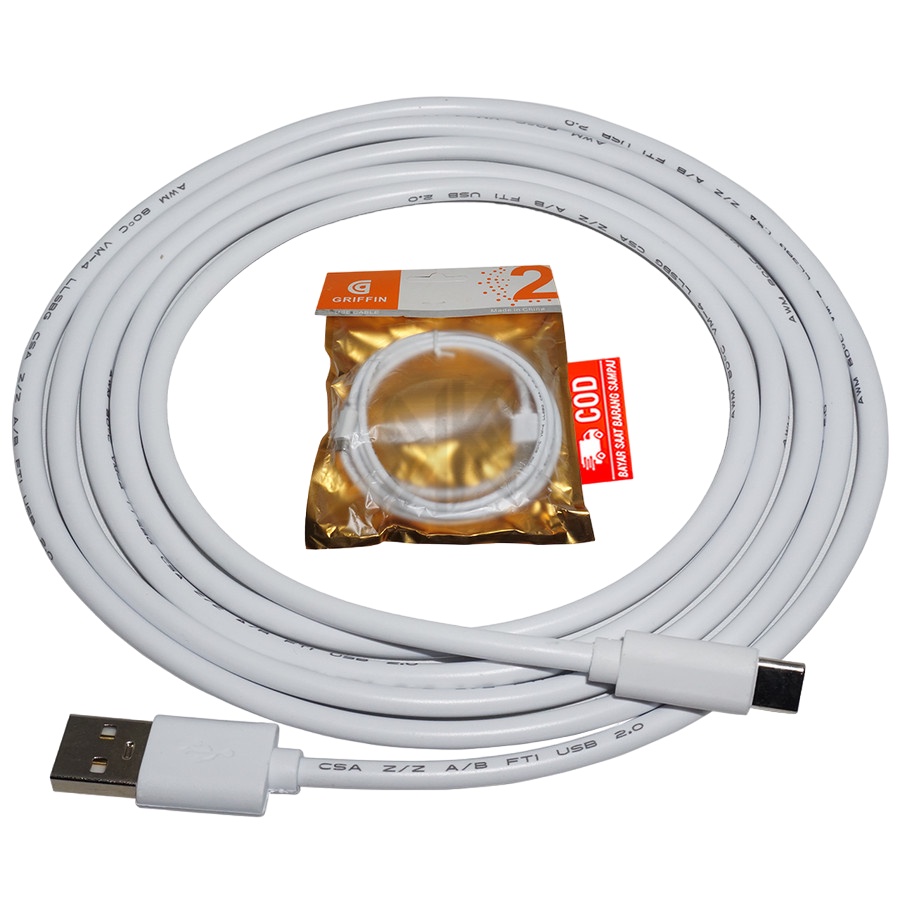 KABEL DATA CHARGER GRIFFIN TYPE C TURBO UNIVERSAL 2 METER