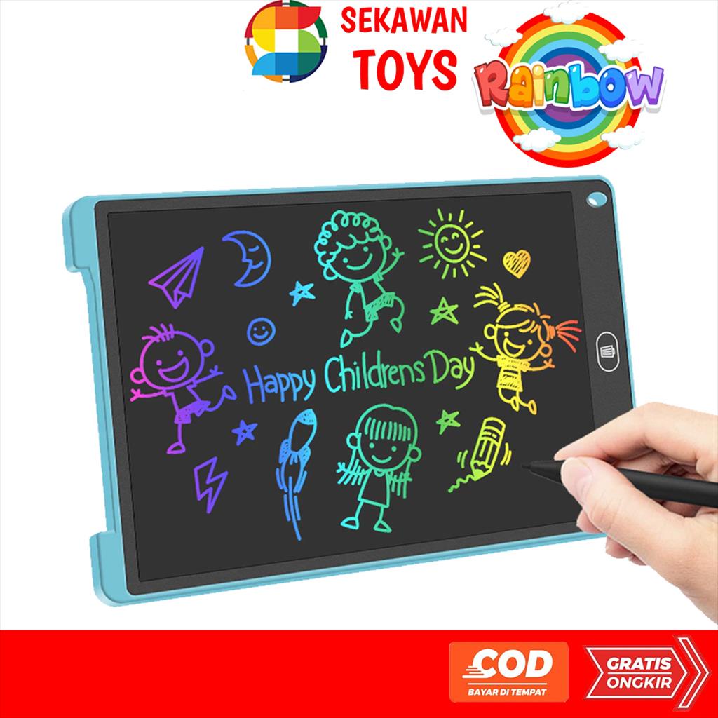 Papan Tulis Anak LCD 3 WARNA Menulis Menggambar / LCD Writing Tablet Rainbow/Drawing Pad 8.5INCH