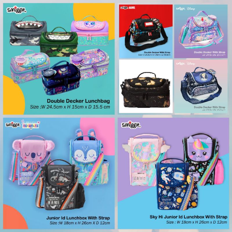 Smiggle double decker lunchbag/lunchbag Smiggle/TAs makan smiggle