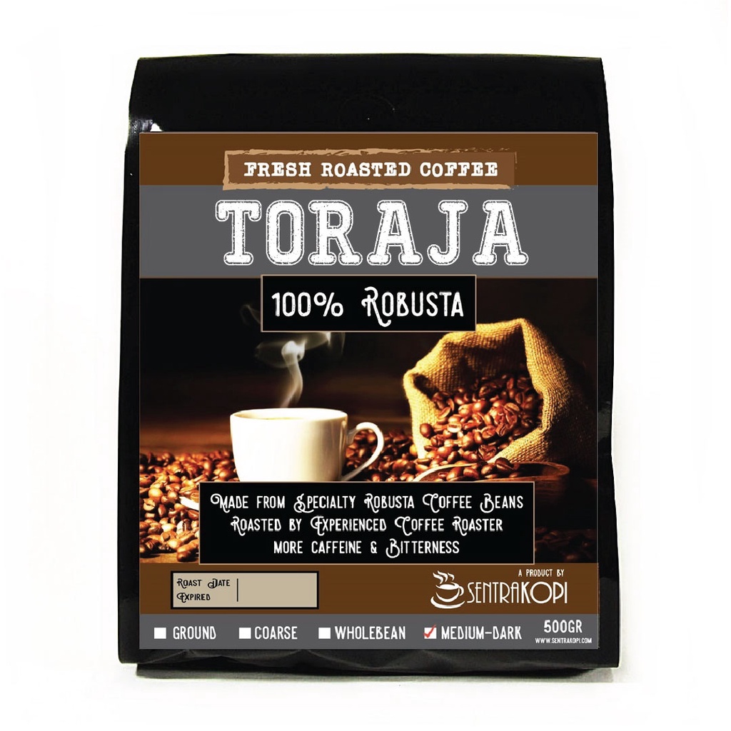 

Sentra Kopi Robusta Toraja 500 Gram - Bubuk/Biji - Premium Robusta Coffee by Sentra Kopi Asli 500gr