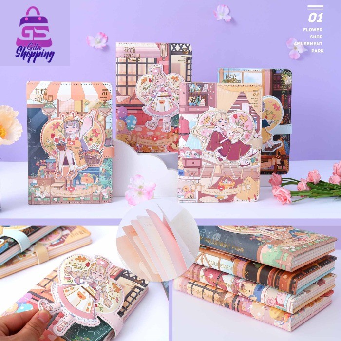 

MAGNETIC NOTEBOOK DIARY FLOWER SHOP / JURNAL AGENDA BUKU TULIS - 6263
