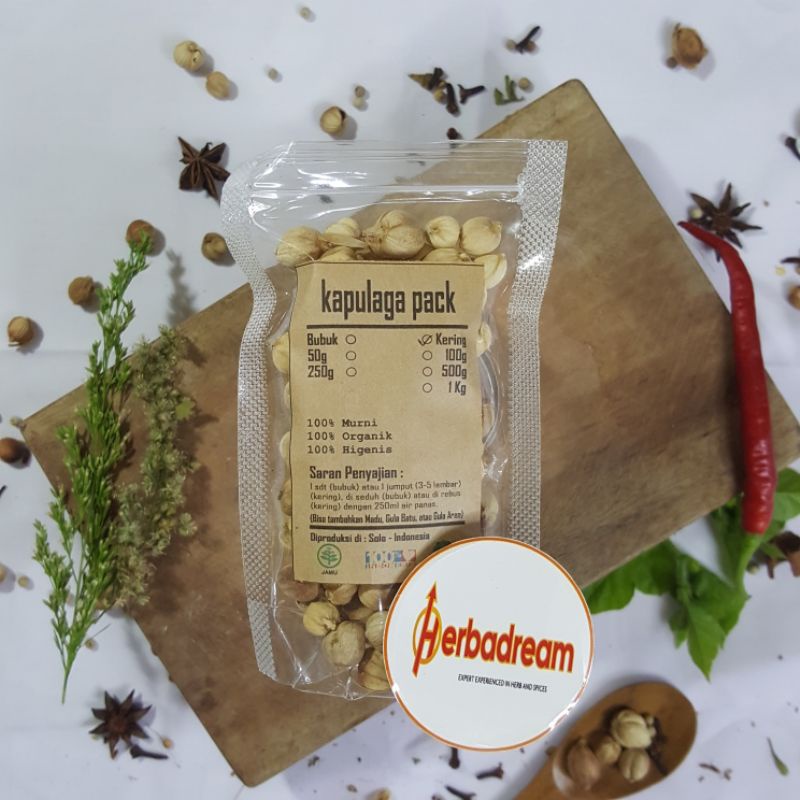 500 GRAM KAPULAGA KAPULOGO KAPOL PUTIH LOKAL JAVA AMMOMUM COMPACTUM CARDAMOM DOUKOU GUOSHI KARKOLAKA