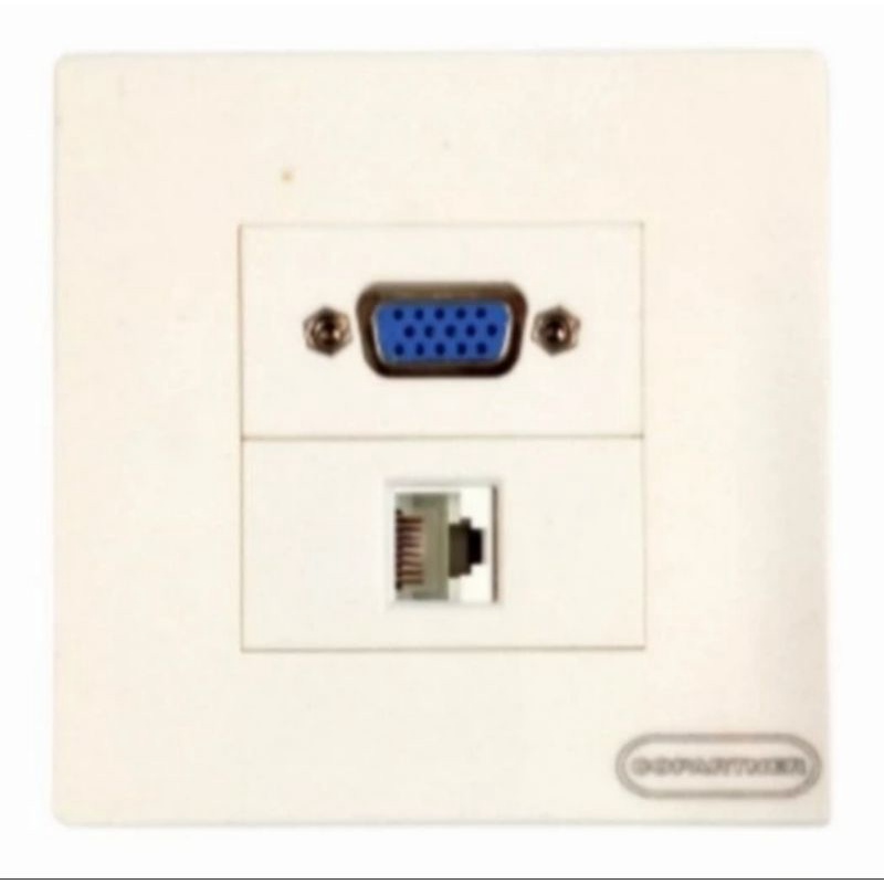 Face Plate VGA+RJ45 LAN / Wallplate VGA LAN+OutBow