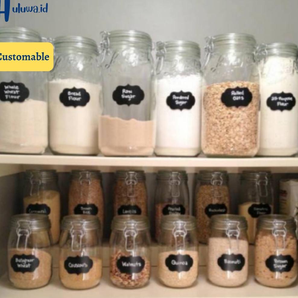 

V8D Stiker Label Bumbu Dapur /Organizer/ Pantry Waterproof + Spidol/Kitchen Seasoning Label Stickers 4133