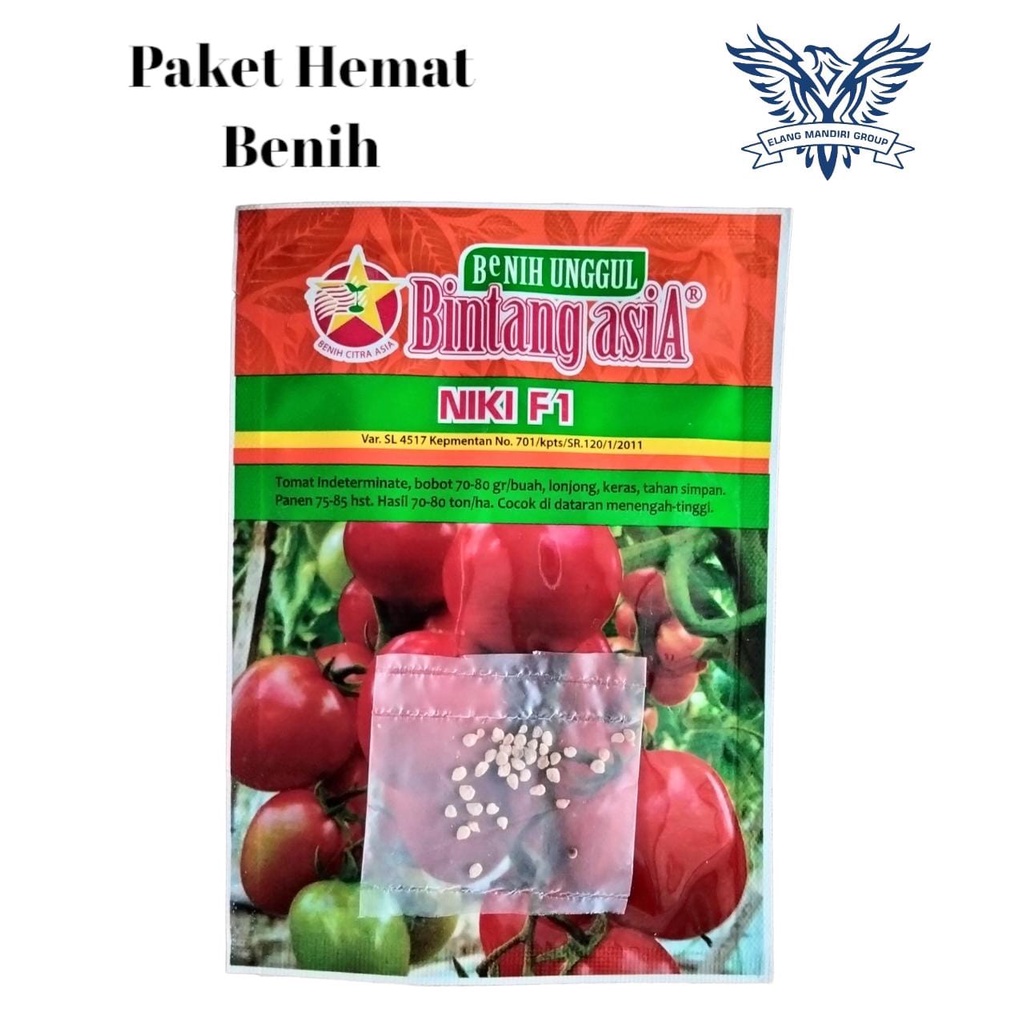 Repack 2000an Benih bibit TOMAT NIKI F1 isi 1gr  Bintang asia 100% Original Cocok untuk di pekarangan