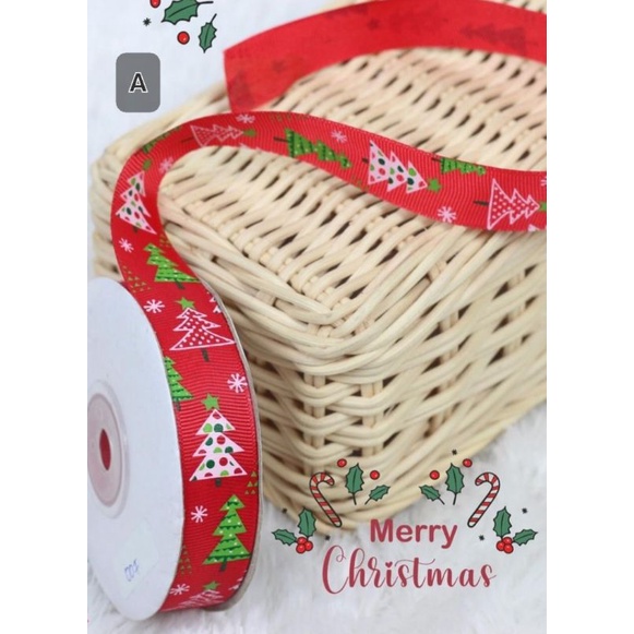 

PITA NATAL GROSSGRAIN LEBAR 20 MM MOTIF CHRISTMAS