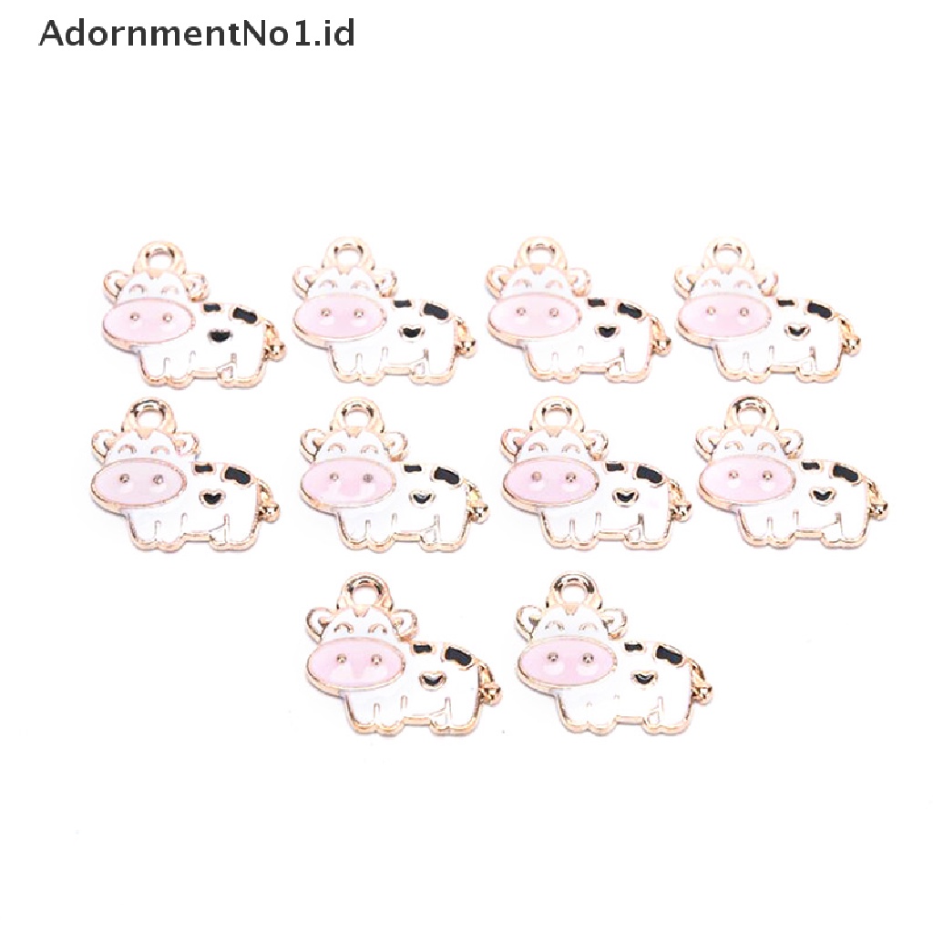 [AdornmentNo1] 10pcs Enamel Sapi Perah Sapi Ch Liontin DIY Gelang Membuat Perhiasan Craft [ID]