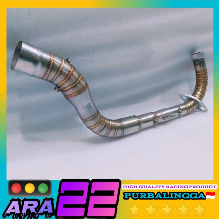 Header knalpot racing Pipa header leher knalpot Mio Sporty - Mio smile Xeon karbu stainless