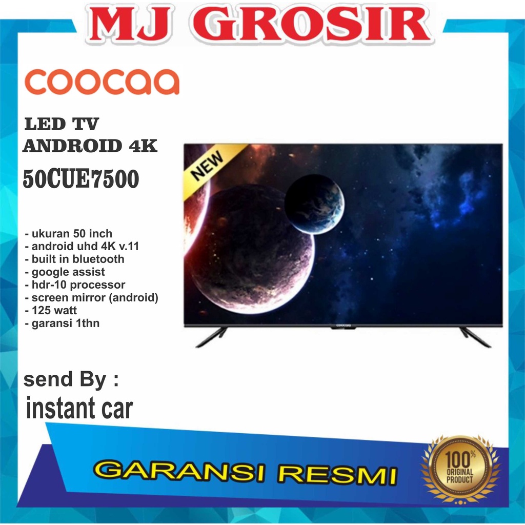 LED TV COOCAA 50&quot; 50CUE7500 50 INCH USB MOVIE HDMI ANDROID TV 4K