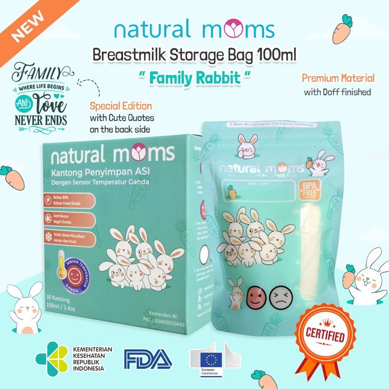 Kantong Asi Natural Moms 100ml 120ml plastik asi breastmilk storage bag fox superhero jungle pejuang asi pumping travelling