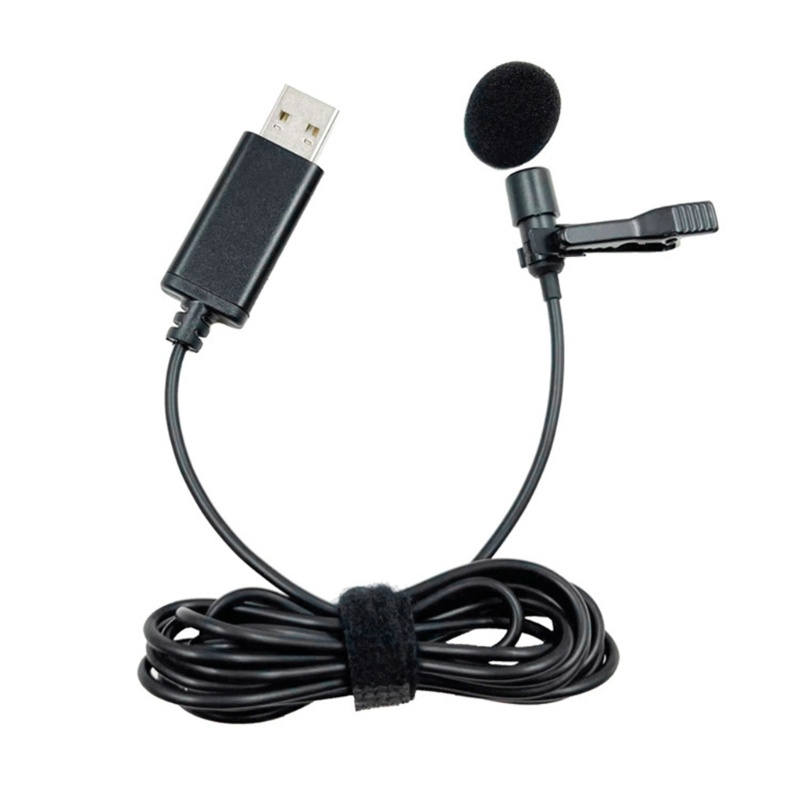 Zzz USB Mini Portable Clip-on Lapel Lavalier Lubang Kancing Mic Microphone Kabel Untuk Kamera DSLR Laptop