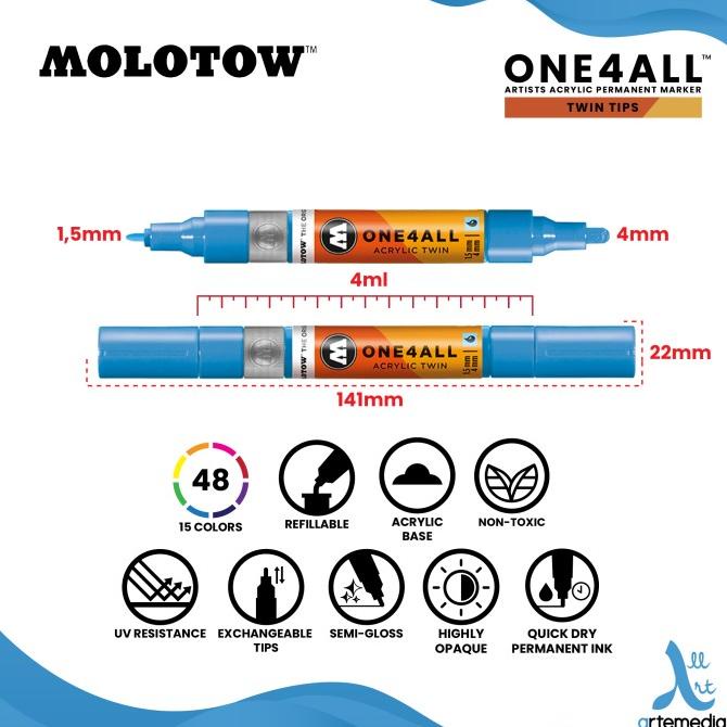 

Spidol Permanen Warna Molotow One4All Twin Acrylic Paint Marker - 1/3 HOT SALE