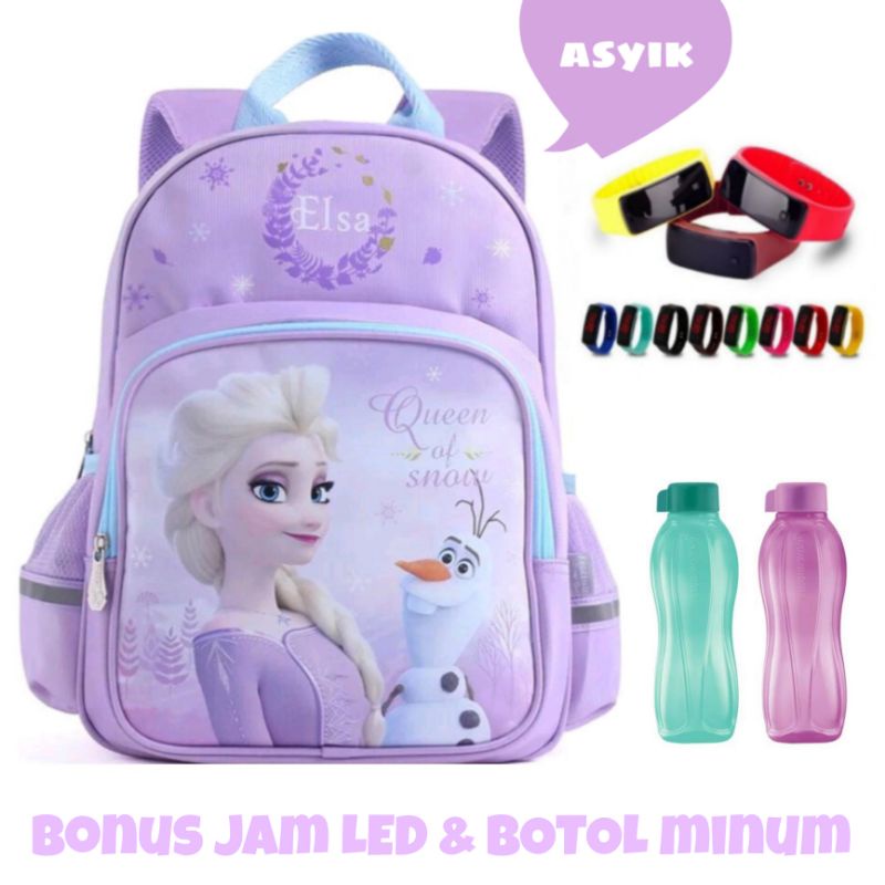 tas anak cewek(bonus jam led dan botol) - tas anak perempuan - tas sekolah anak TK dan SD - tas ransel anak cewek