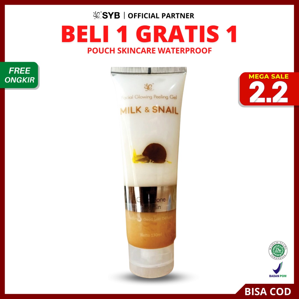 [ READY STOCK ] SYB Facial Glowing Peeling Gel Milk &amp; Snail - Peling Wajah Original