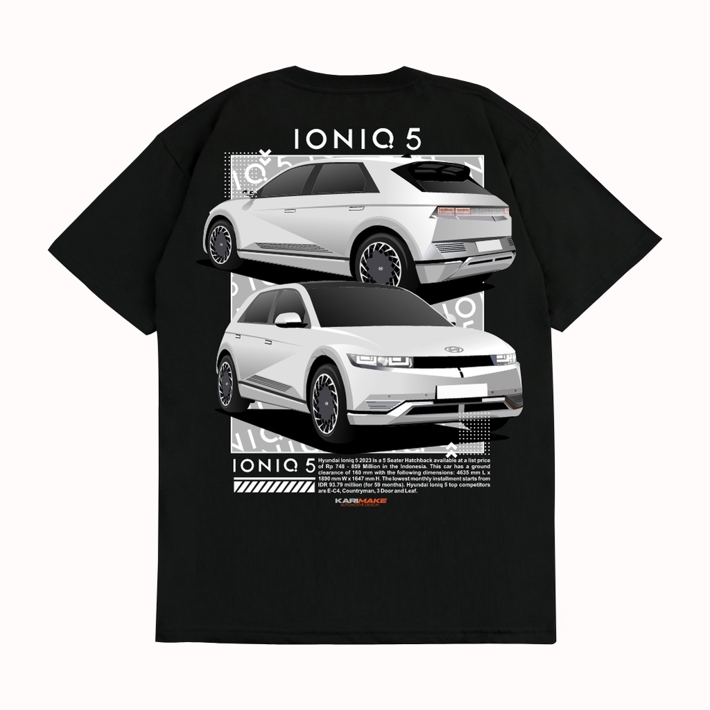 KARIMAKE Kaos Baju T Shirt Distro Unisex Gambar Mobil HYUNDAI IONIQ 5