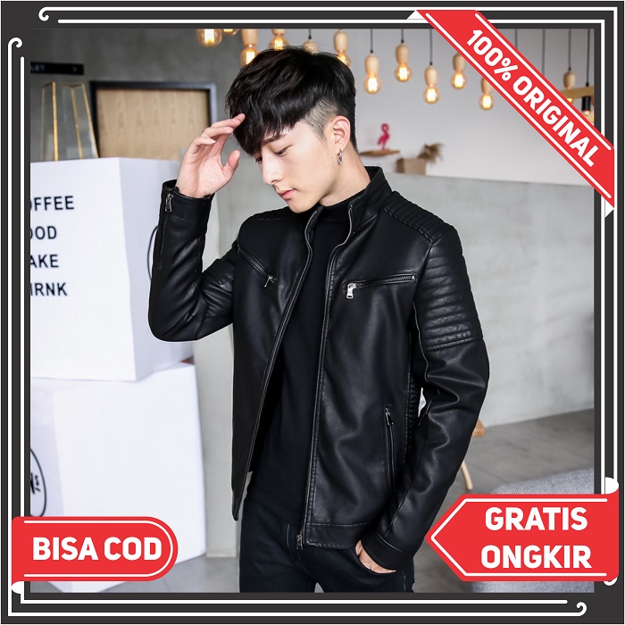 JAKET MOTOR KULIT PRIA PREMIUM IMPORT UNTUK RIDING & TOURING BAHAN ANTI AIR & ANGIN DESIGN ELEGANT