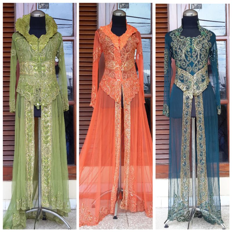 Kebaya pengantin ekor warna