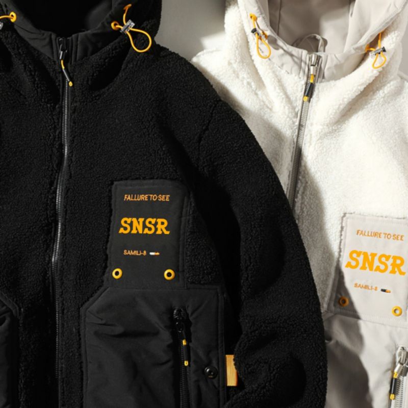 JAKET SHERPA SNSR BORDIR EMBREM FULL BULU