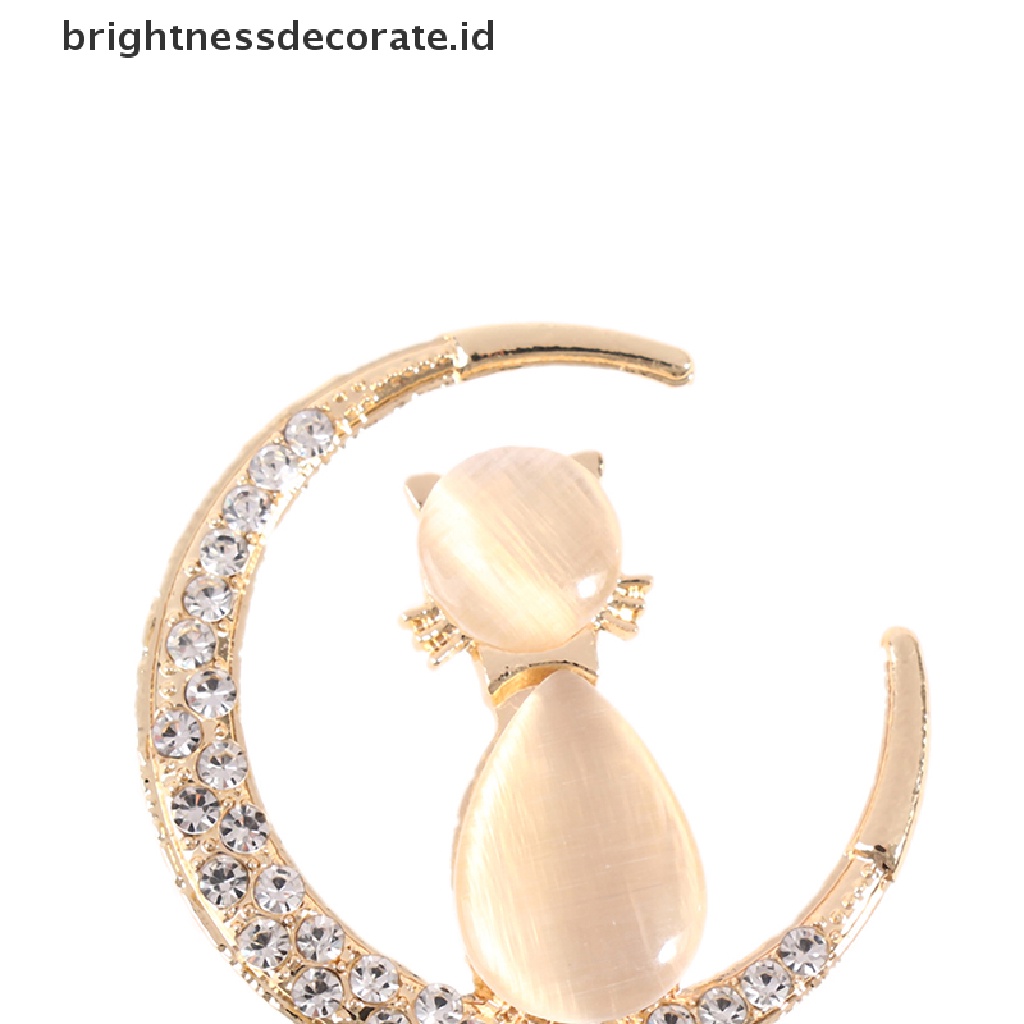 [Birth] Berlian Imitasi Opal Kucing Bros Untuk Wanita Baroque Trendy Elegan Brooch Pin Hadiah [ID]