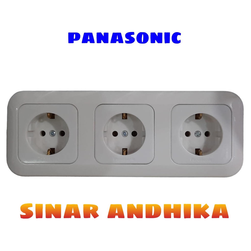 STOP KONTAK TRIPLE NON CP WIDE SERIES PANASONIC WEJ 7823+WEJ 1111-7