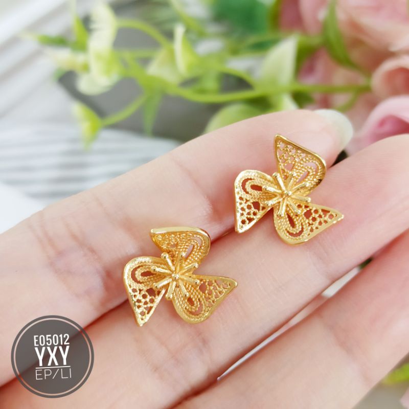 Anting yaxiya tusuk bunga kincir angin gold E05012