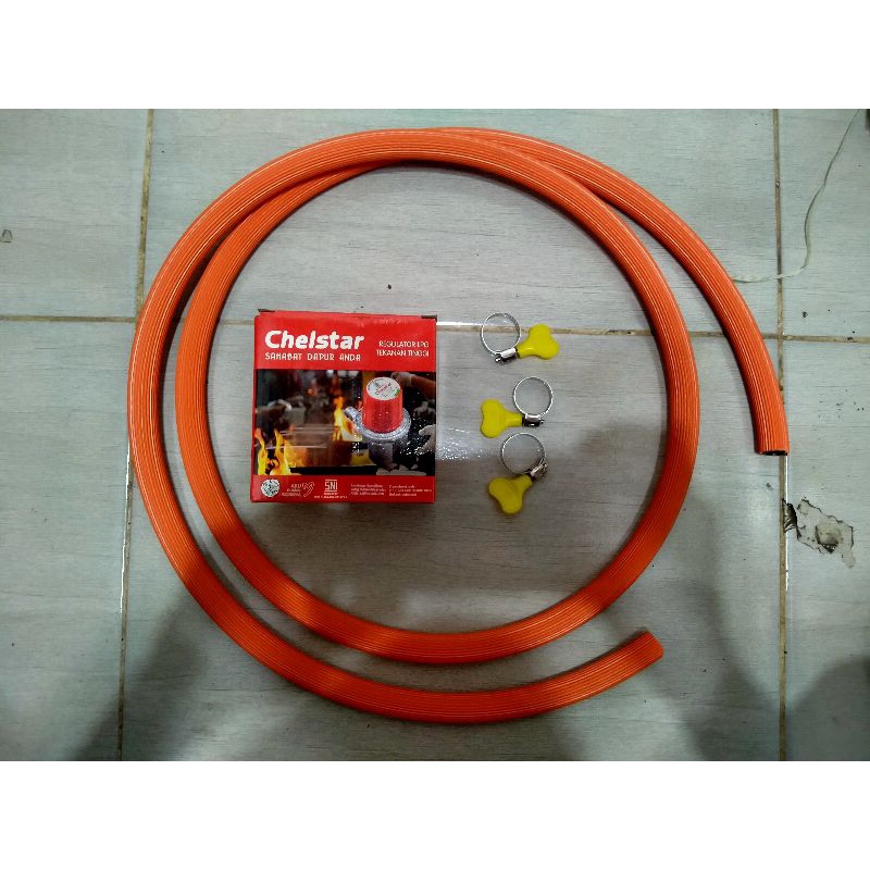 regulator chelstar dan selang gas 2 meter