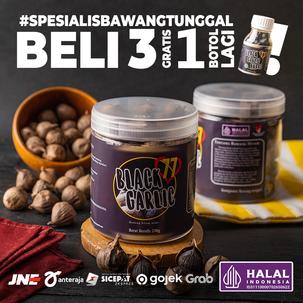 

Black Garlic/Bawang Hitam Tunggal 250 gr gram HERBAL BERMACAM KHASIAT