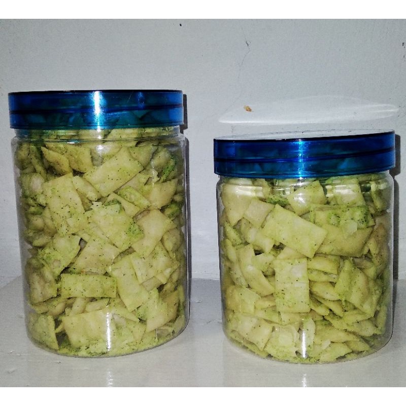 

Keripik Pangsit Manis Gurih Pedas kemasan toples