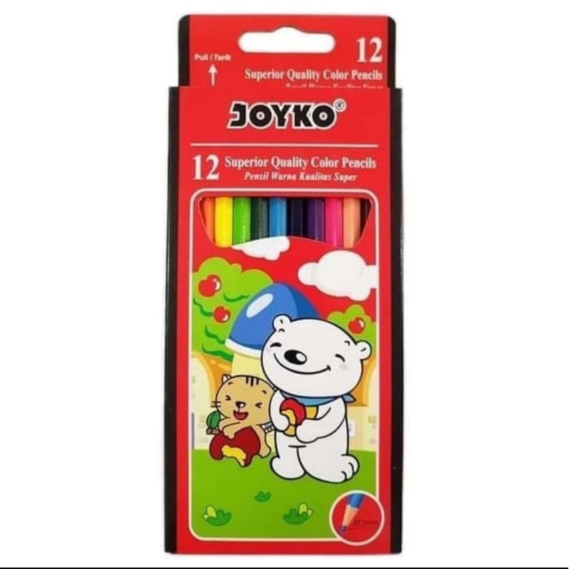 

(1pcs) Joyko Pensil Warna 12 panjang Joyko CP 100 / CP12PB Cover Merah