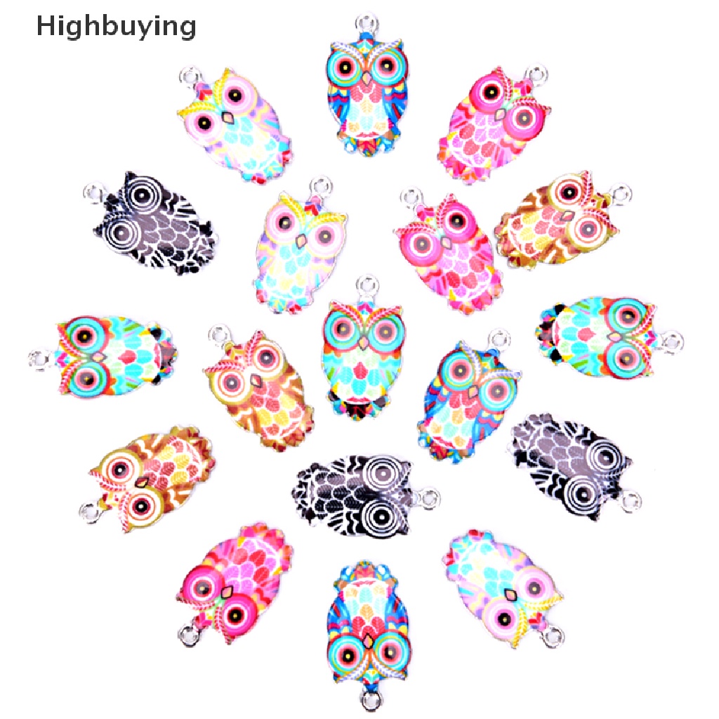 Hbid 2/6Pcs/Set Enamel Alloy Hewan Burung Hantu Ch Liontin Kerajinan DIY Membuat Perhiasan Hadiah Glory