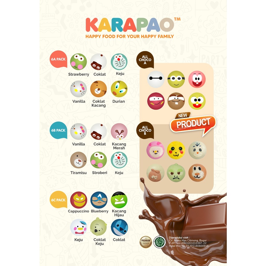 

Karapao Bakpao Karakter lucu isi 6 frozen food harga terjangkau