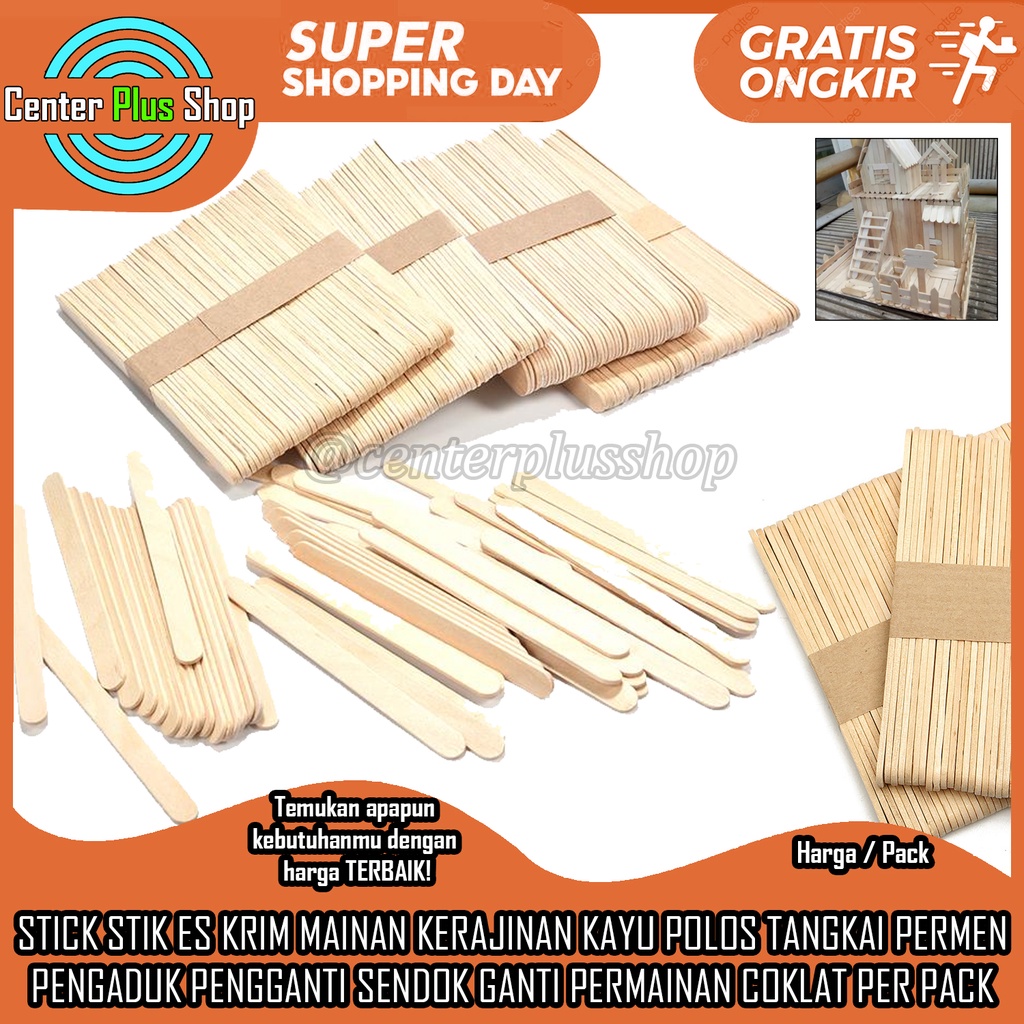 STICK STIK ICE CREAM STIK KAYU ES KRIM POLOS GAGANG TANGKAI LOLI LOLY LOLLY POP KERAJINAN TANGAN PRA