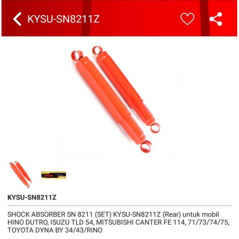 Jual shock absorber belakang kayaba kyb ultra hino dutro, isuzu TLD 54
