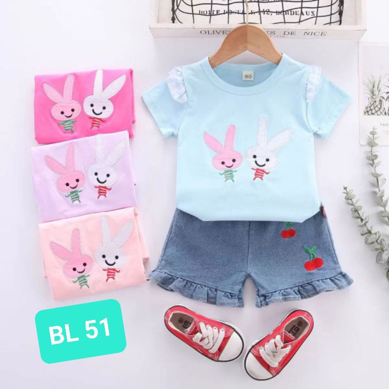 Setelan Celana Jeans Anak Perempuan Import