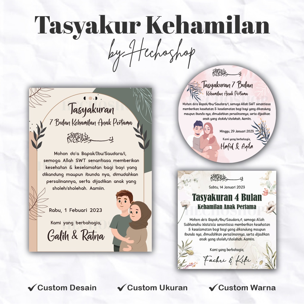 

Stiker/Kartu Tasyakuran 4/7 Bulan Kehamilan BATCH 8 [HECHOSHOP]