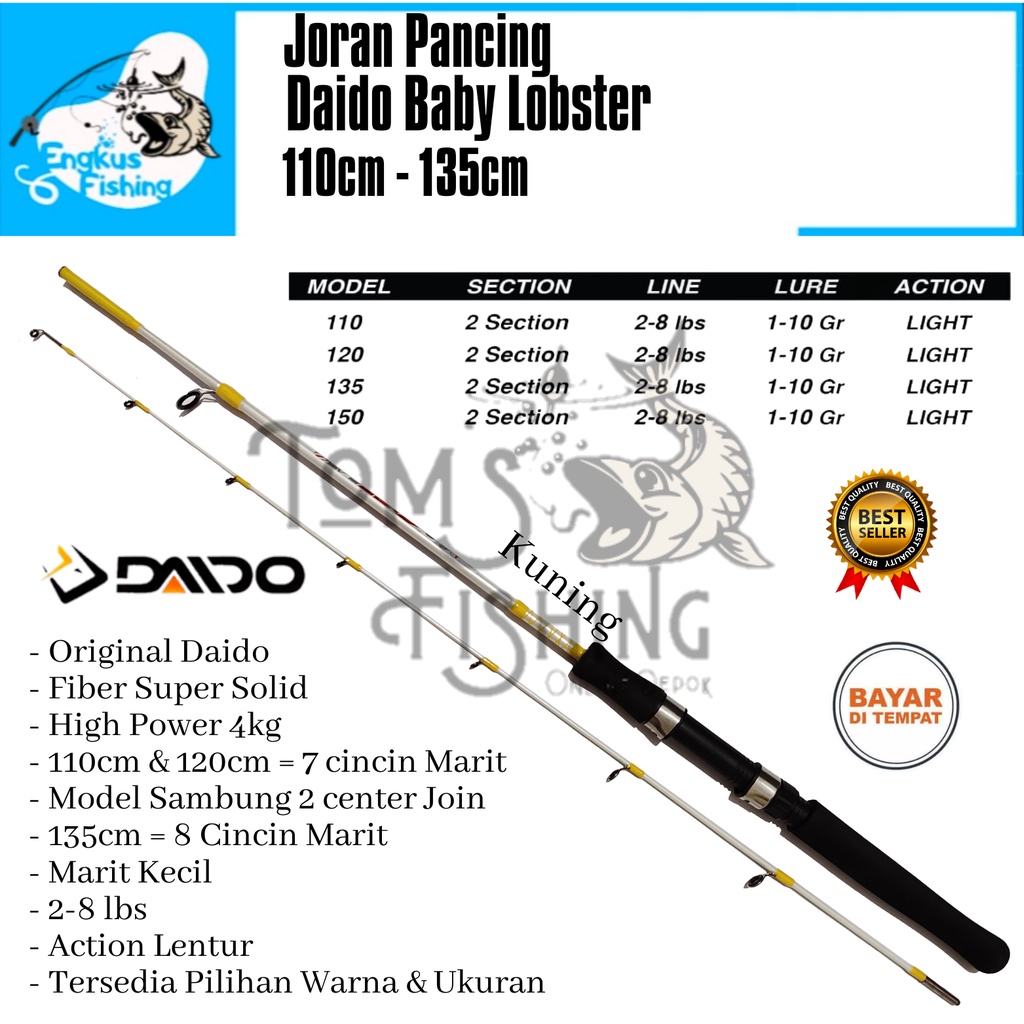 Joran Pancing Daido Baby Lobster 110cm -135cm Fiber Solid (2-8lbs / 4kg) Murah - Engkus Fishing