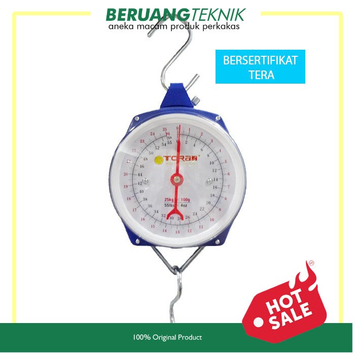 TORA Timbangan Gantung Pegas Jarum Analog 25 Kg