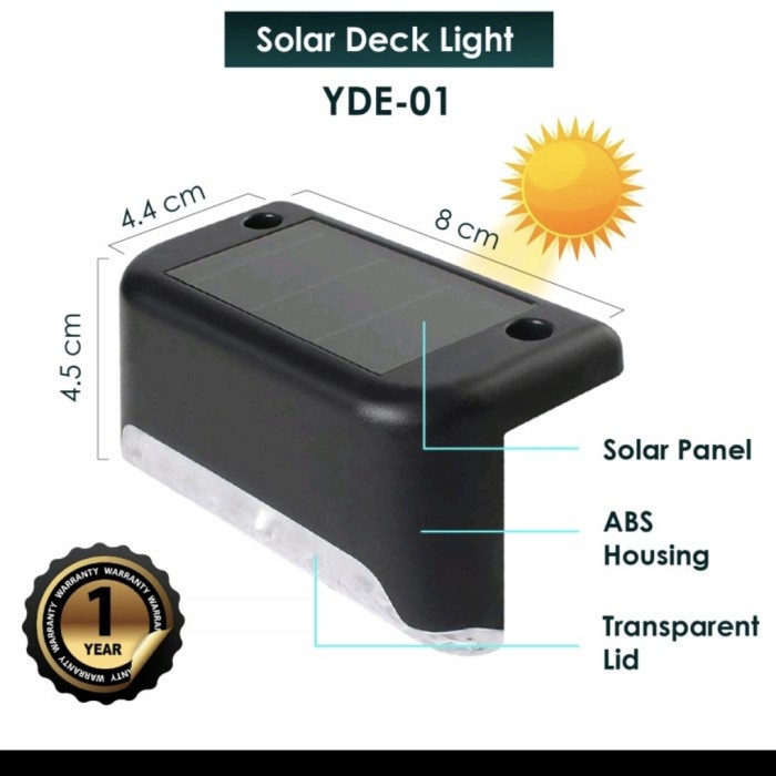 L0733 Lampu Led Solar Outdoor Taman Tangga Tenaga Surya Lantai Import