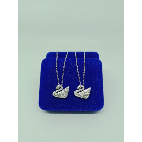 kalung rantai nori+liontin tusuk swan mp/perak asli silver 925 lapis emas/perhiasan fashion wanita terbaru