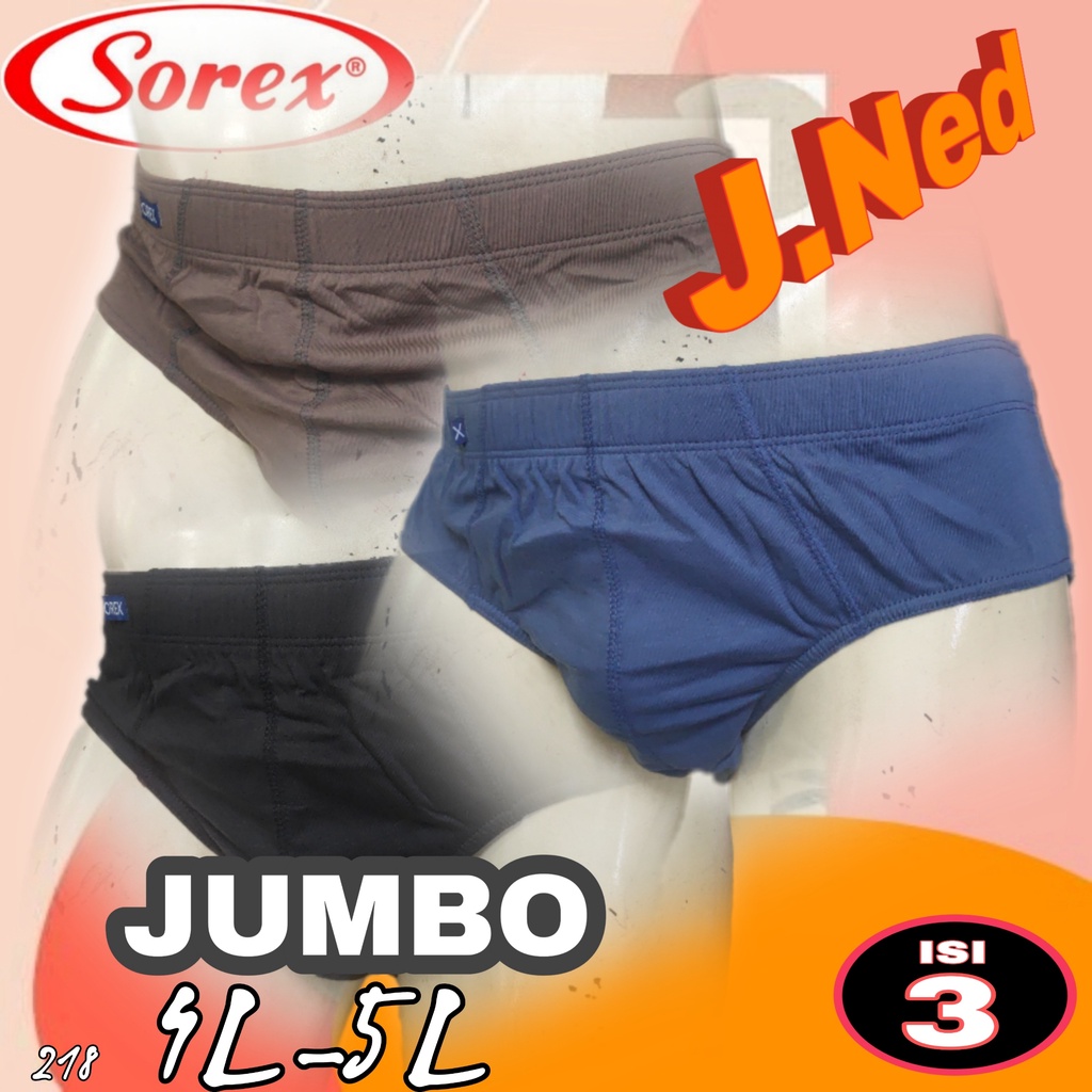 J218T - (per box isi 3) SOREX CELANA DALAM PRIA PRIA JUMBO BIG SIZE