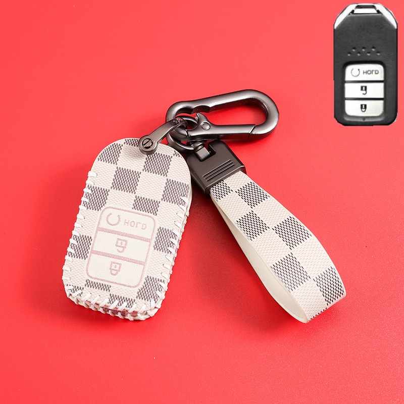 Untuk Honda Civic/Jazz/Accord/CRV Keyless Remote Case Kulit Kunci Mobil Dengan Key Fob