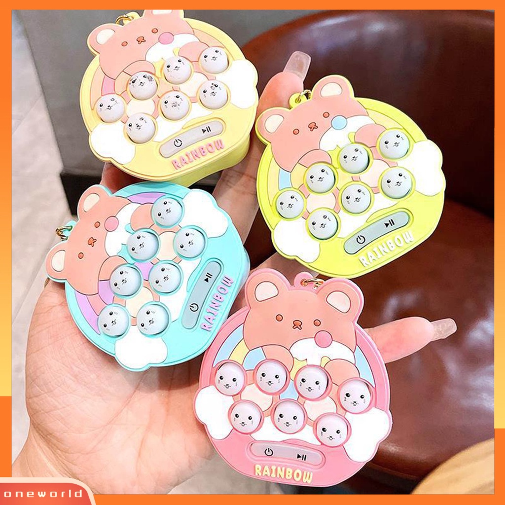 {oneworld} Mainan Sensorik Elektronik Portable Pendidikan Menarik Gantungan Kunci Genggam Lucu Mini Hamster Memory Game Untuk Anak