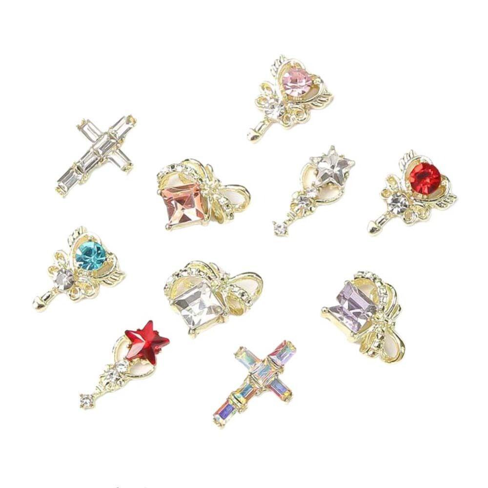 Mxbeauty Hiasan Kuku Jantung Wanita Pesona Kuku Cinta Hati Cross Bintang Tongkat Ajaib 3D Nail Drills