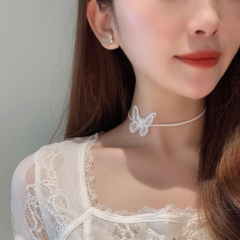 PROMO 2.2 KALUNG WANITA CHOKER TALI SIMPLE KUPU ELEGANT