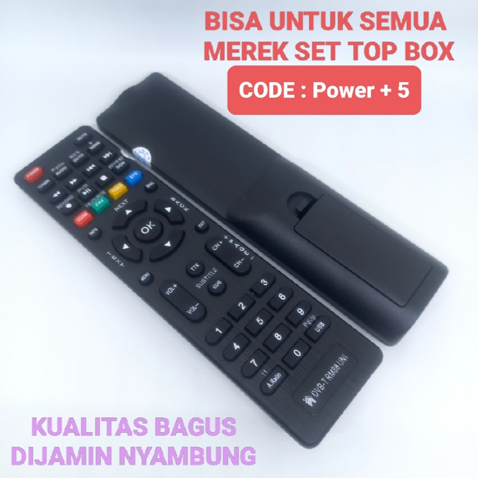 Remot untuk semua merek set top box Receiver tv digital Matrix apple HD/Evinix H-1/ Nagoya/freeboox