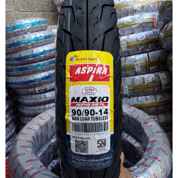 BAN TUBELESS ASPIRA SPR 38 TL 90/90-14 BAN BARU ORIGINAL FREE PENTIL