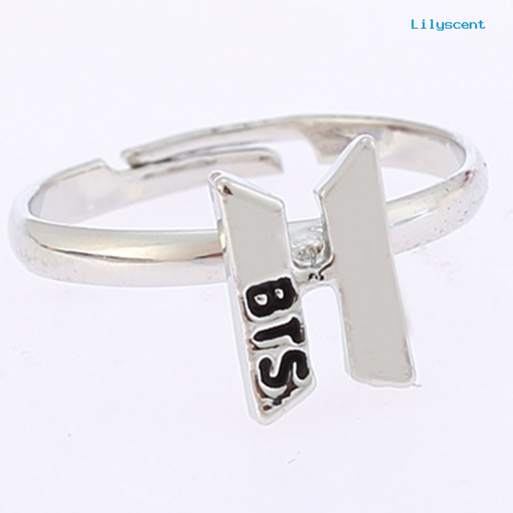 [LS] Kpop BTS Got7 Twice Letter Sign Opening Adjustable Finger Cincin Perhiasan Hadiah