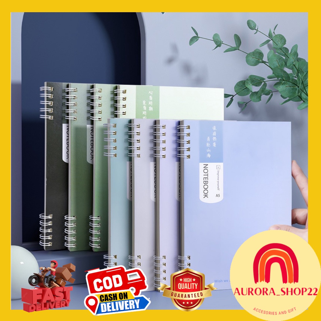 [COD] BUKU TULIS RING SPIRAL POLOS CASUAL CUTE IMPORT BUKU CATATAN MEMO UKURAN A5 BUKU AGENDA