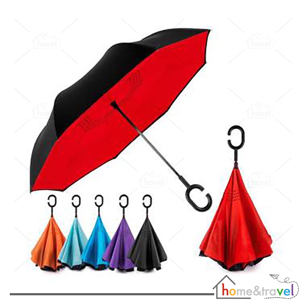 HOVELSHOP Payung Terbalik Polos Kazbrella Gagang C Upside Down Umbrella