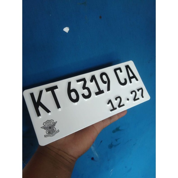 plat nomor putih font terbaru baut tanam 1pcs